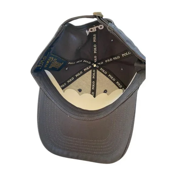 NWT Polo Ralph Lauren Dark Gray Classic Cotton Baseball Cap Logo Embroidered - Picture 2 of 4